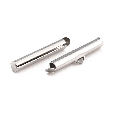 Non-Tarnish 304 Stainless Steel Slide On End Clasp Tubes STAS-C044-08C-P-1