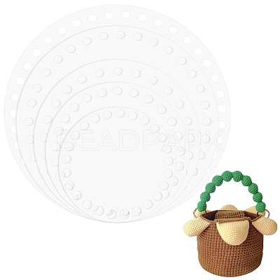 5Pcs 5 Style Transparent Acrylic Crochet Basket Bases DIY-PH0009-20-1