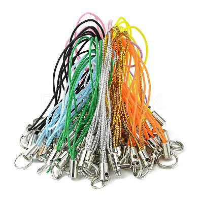 100Pcs Polyester Cord Mobile Straps MOBA-FS0001-02G-1