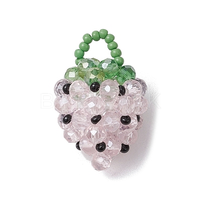 Glass Seed Beaded Pendants PALLOY-GD00003-02-1