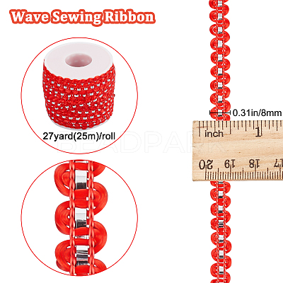 25M Metallic Yarn Lace Ribbons OCOR-GF0003-09A-1
