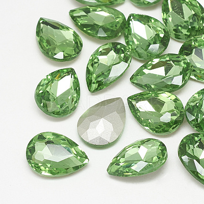 Pointed Back Glass Rhinestone Cabochons RGLA-T081-10x14mm-19-1