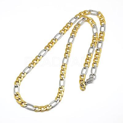 Fashionable Matte 304 Stainless Steel Figaro Chain Necklaces for Men STAS-A028-N016C-1
