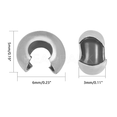 Tarnish Resistant 304 Stainless Steel Crimp Beads Covers STAS-P239-34P-01-1