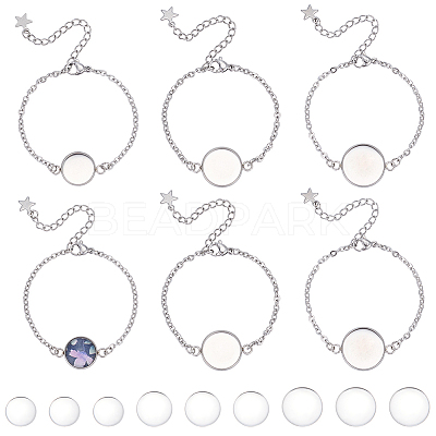 12Pcs 3 Styles 304 Stainless Steel Cable Chain Bracelet Making STAS-SP0002-11-1