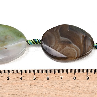 Natural Banded Agate Beads Strands G-P605-L02-04-1