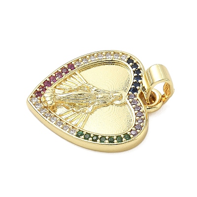 Brass Micro Pave Cubic Zirconia Pendants KK-K368-03A-G-1