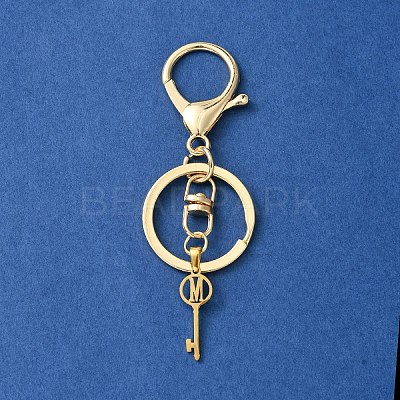 304 Stainless Steel Initial Letter Key Charm Keychains KEYC-YW00004-13-1