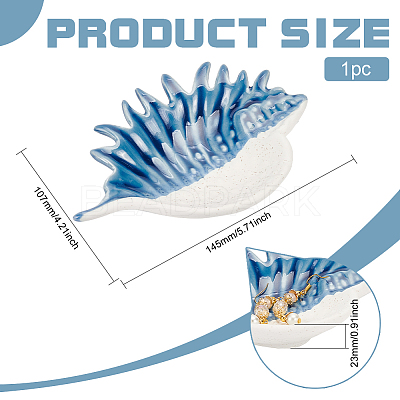 Conch Shape Ceramic Jewelry Plates AJEW-WH0083-92A-1