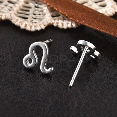925 Sterling Silver Stud Earrings EJEW-K303-01S-07-1