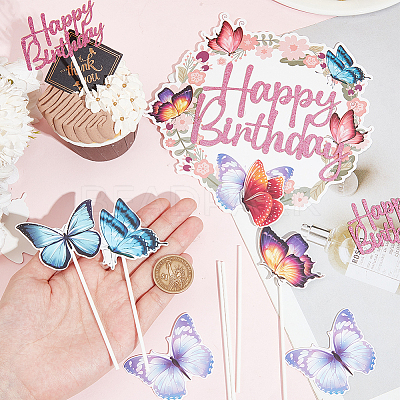 Butterfly & Word Cake Topper Sets DIY-SC0024-83-1