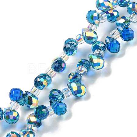 Electroplate Transparent Glass Beads Strands EGLA-P052-01A-AB05-1