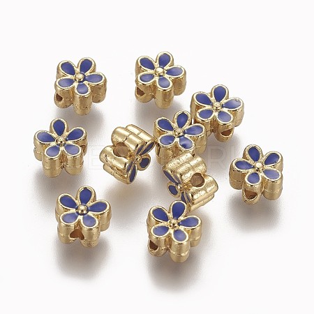 Brass Enamel Beads KK-L179-05C-1