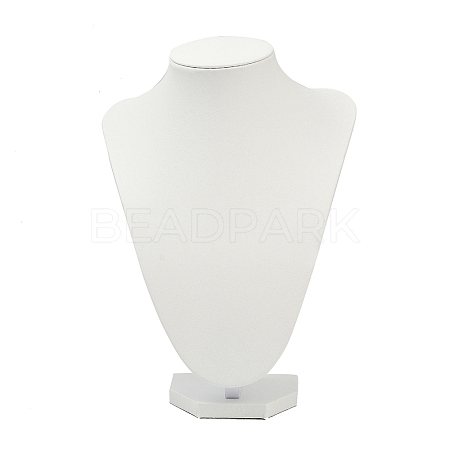 MDF Covered with PU Leather Bust Shaped Necklace Display Stands ODIS-S015-02A-1