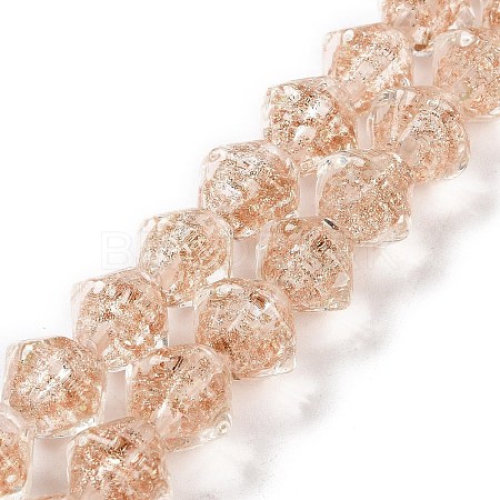 Handmade Gold Sand Lampwork Beads LAMP-Q036-04E-1