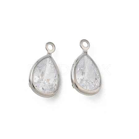 Brass Pave Clear Cubic Zirconia Charms CU-CBAD360-01P-02-1