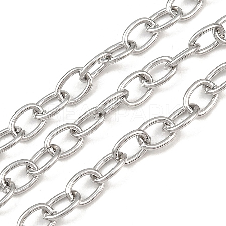 Tarnish Resistant 304 Stainless Steel Cable Chains X-CHS-R009-12-1