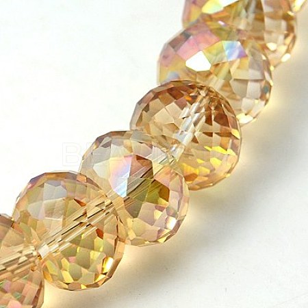 Electorplated Glass Beads X-EGLA-E005-12-1