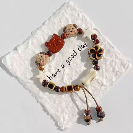 Handmade Porcelain Beaded Charm Bracelets FS-WG45621-03-1