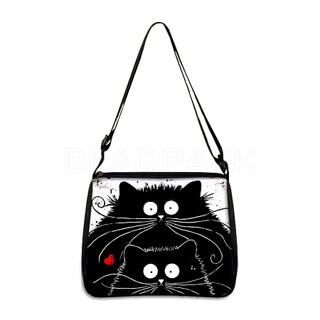 Cat Polyester Shoulder Bags PW-WG04021-05-1