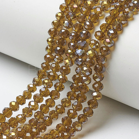 Electroplate Transparent Glass Beads Strands X-EGLA-A034-T6mm-H07-1