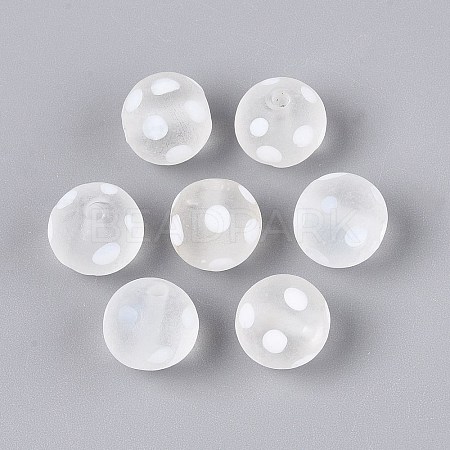 Frosted Handmade Lampwork Beads LAMP-Q039-10A-1
