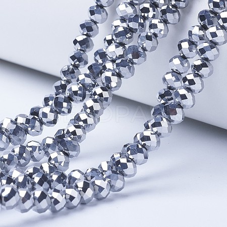 Electroplate Transparent Glass Beads Strands EGLA-A034-T1mm-UA05-1