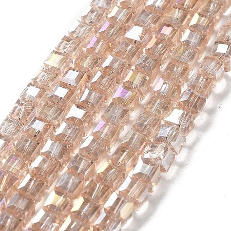 Electroplate Glass Beads Strands EGLA-D018-4x4mm-75-1