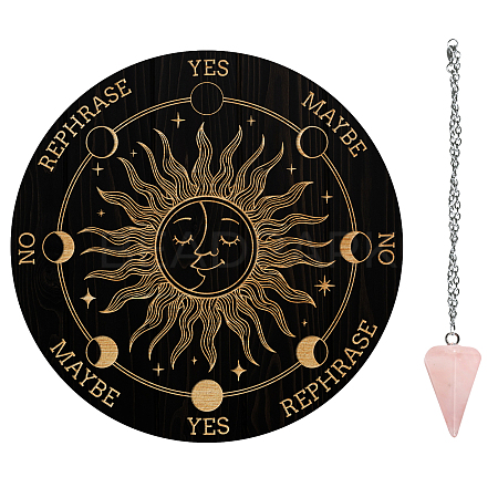 AHADEMAKER 1Pc Cone/Spike/Pendulum Natural Rose Quartz Stone Pendants DIY-GA0004-33A-1