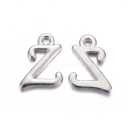 Platinum Plated Alloy Letter Pendants PALLOY-J718-01P-Z-1