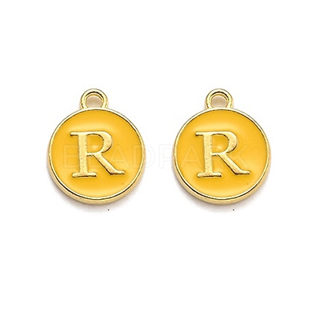 Golden Plated Alloy Enamel Charms ENAM-Q437-13R-1