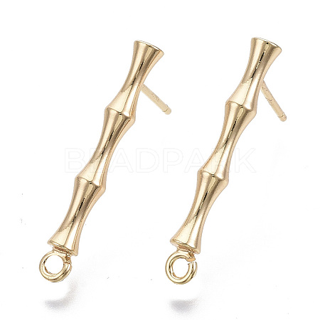 Brass Stud Earring Findings X-KK-N230-08G-NF-1