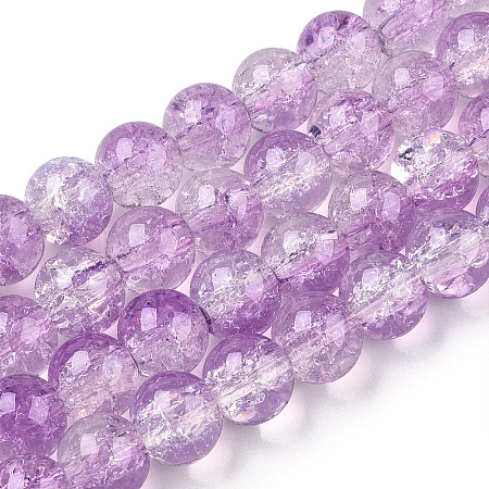 Transparent Crackle Baking Paint Glass Beads Strands X2-DGLA-T003-01A-10-1