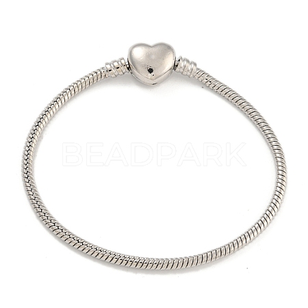 2.5mm Brass European Style Round Snake Chain Bracelets for Jewelry Making BJEW-P338-02P-1
