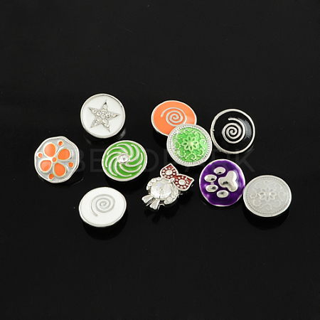 Mixed Styles Zinc Alloy Jewelry Snap Buttons ALRI-S013-1