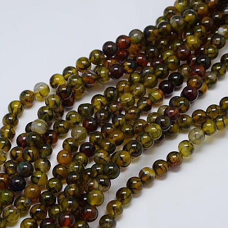 Natural Agate Beads Strand X-G-L083-8mm-09-1