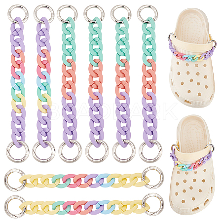 Acrylic Curban Link Shoe Decoration Chain AJEW-PH0011-09-1