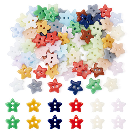 80Pcs 2-Hole Porcelain Buttons PORC-PJ0001-02B-1