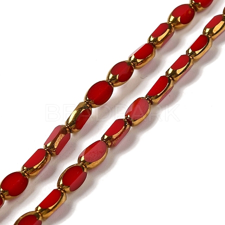 Electroplate Opaque Color Glass Beads Strands X-EGLA-Q127-A01-02K-1