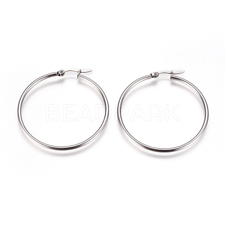 201 Stainless Steel Hoop Earrings EJEW-I232-02B-P-1