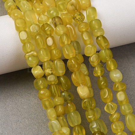 Natural Korea Olive Jade Nuggets Beads Strands G-T150-A02-03-1