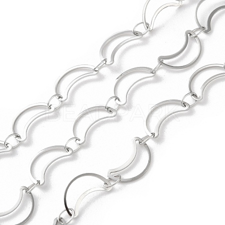 304 Stainless Steel Moon Link Chains CHS-F020-01P-1