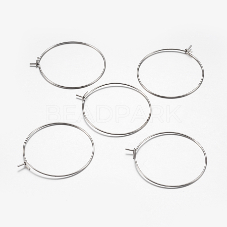 316 Surgical Stainless Steel Hoop Earrings Findings STAS-F149-32P-A-1