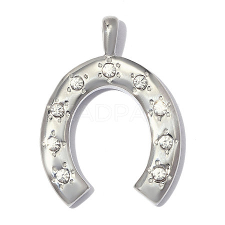304 Stainless Steel with Crystal Rhinestone Pendants RB-OY001-54P-1