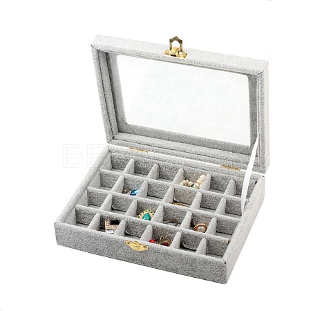 Velvet Jewelry Storage Box with 24 Compartments PW-WG35559-04-1