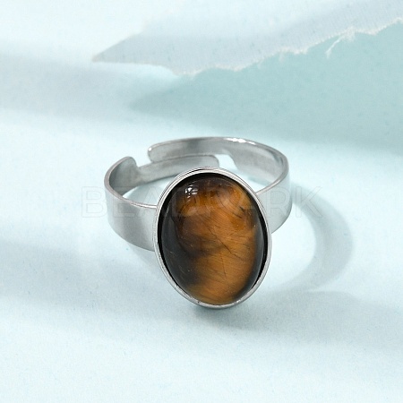Adjustable 304 Stainless Steel Finger Rings for Women GG-CBA7994-04P-18-1