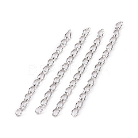 304 Stainless Steel Curb Chains Extender STAS-WH0032-02A-P-1