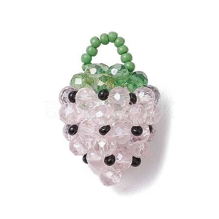 Glass Seed Beaded Pendants PALLOY-GD00003-02-1