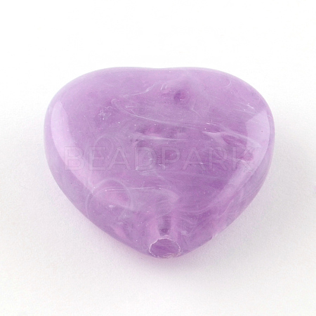 Heart Imitation Gemstone Acrylic Beads OACR-R018-15-1