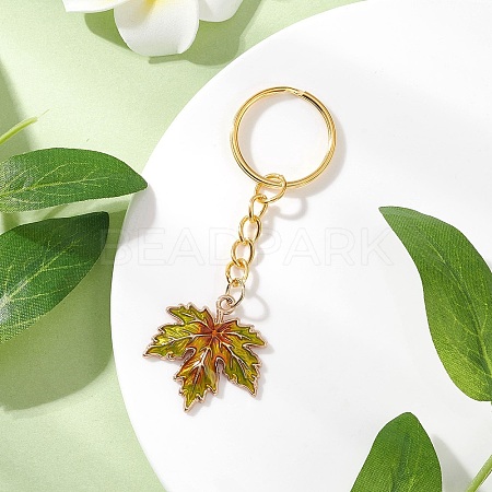 Maple Leaf Alloy Enamel Pendant Decorations KEYC-JKC01394-1
